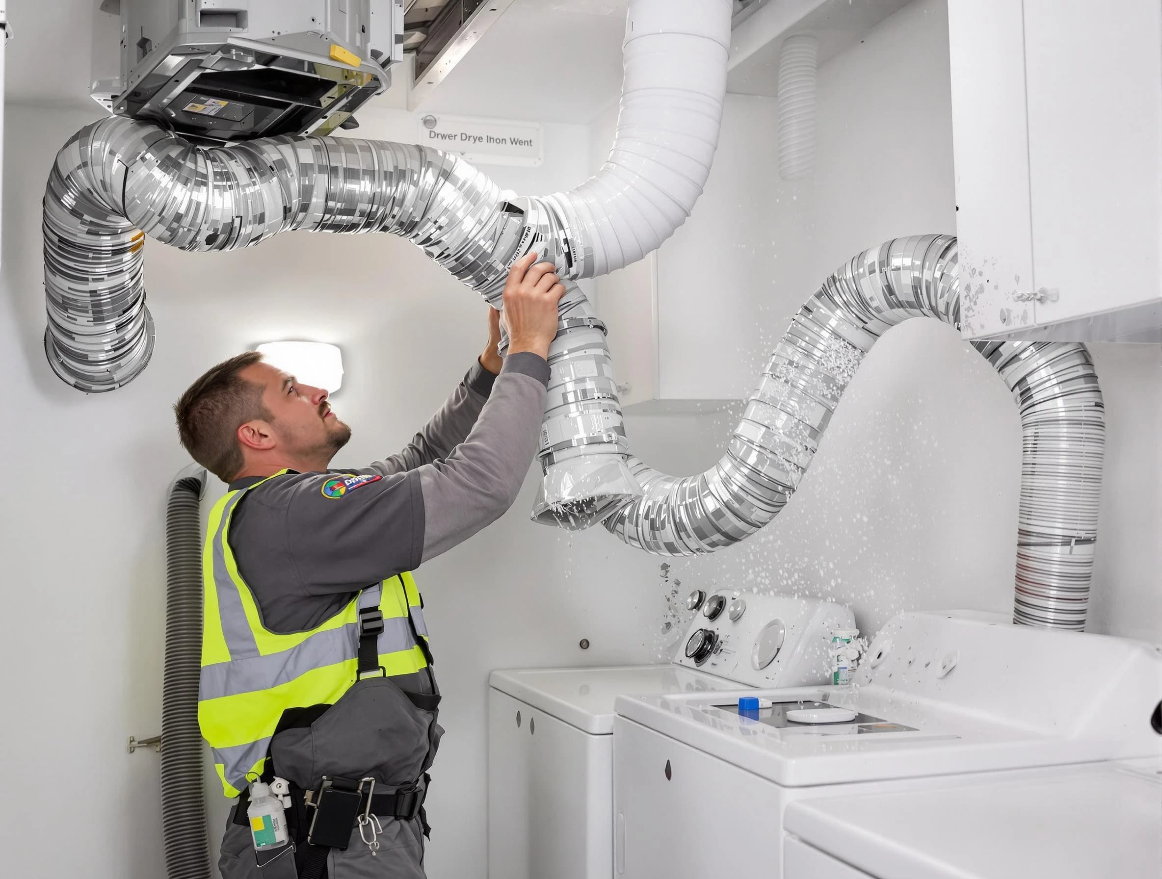 Lake Wilderness Dryer Vent Cleaning technician performing detailed dryer exhaust vent cleaning at a home in Lake Wilderness
