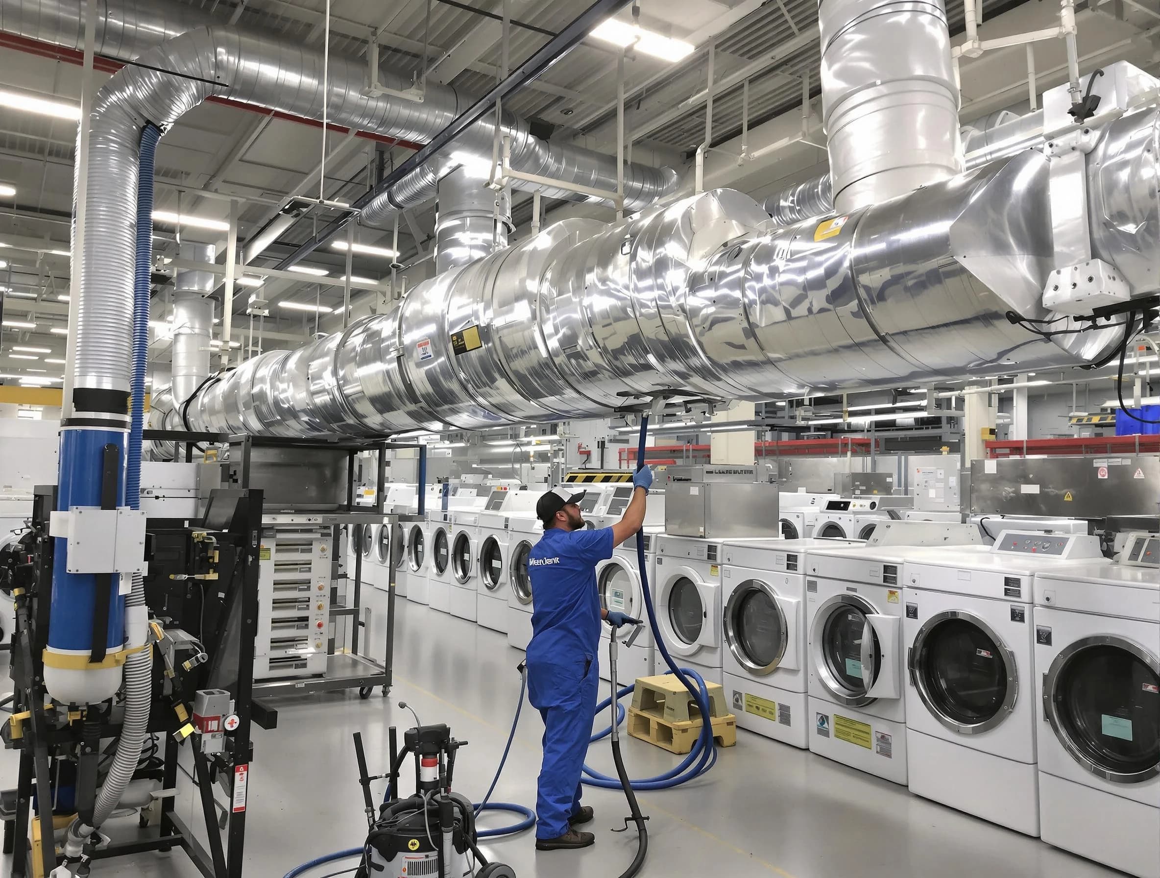 Lake Wilderness Dryer Vent Cleaning team performing heavy-duty industrial dryer vent cleaning in Lake Wilderness